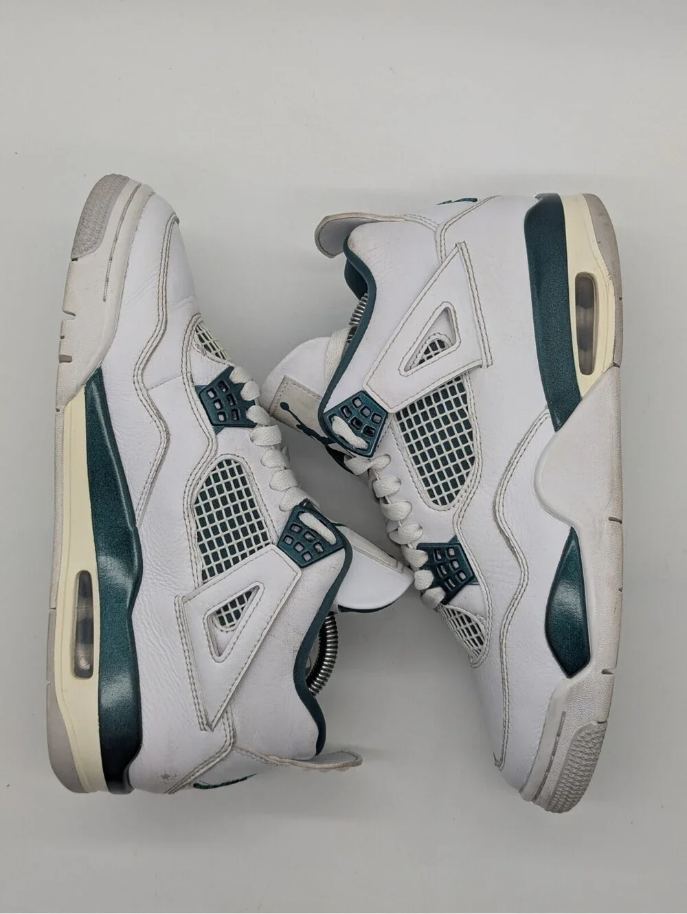 Jordan 4 Retro Oxidized Green White Leather Mens Size 8 / Womens 9.5 FQ8138-103